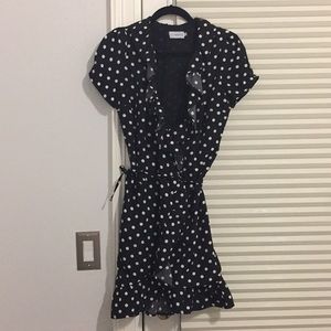 Classic polka dot wrap dress